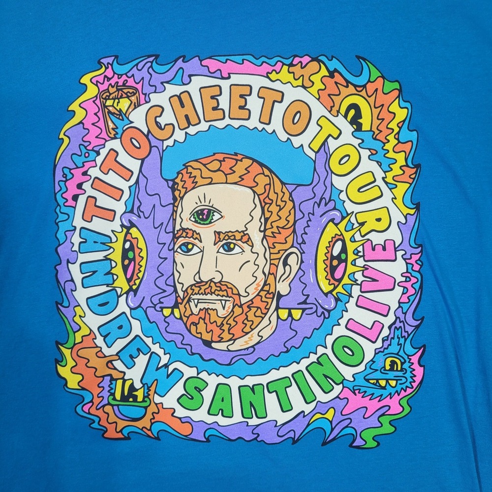 Andrew Santino Tito Cheeto Tour Shirt Mens Medium Psychedelic Comedy Graphic Tee